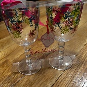 Lilly Pulitzer Colorful Floral Acrylic Wine Glasses